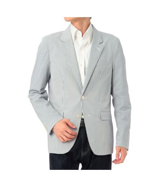 TAKEO KIKUCHI（タケオキクチ）の「サッカーロンドンストライプジャケット（テーラードジャケット・メンズ・ブルー系/ネイビー系・L/M）」の2枚目の写真