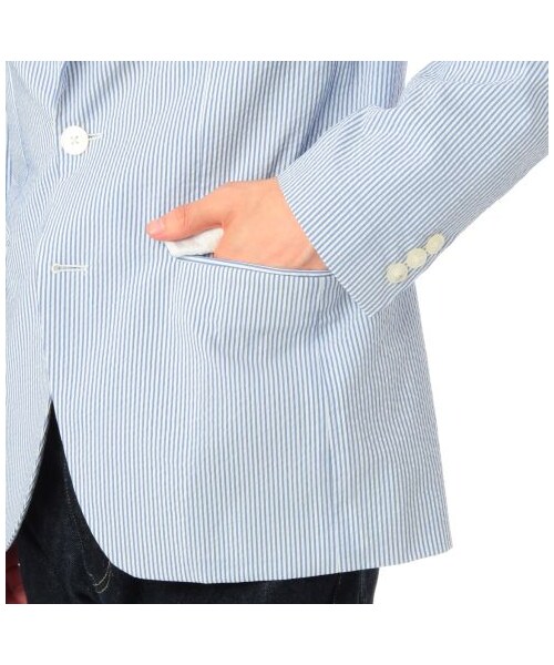 TAKEO KIKUCHI（タケオキクチ）の「サッカーロンドンストライプジャケット（テーラードジャケット・メンズ・ブルー系/ネイビー系・L/M）」の7枚目の写真