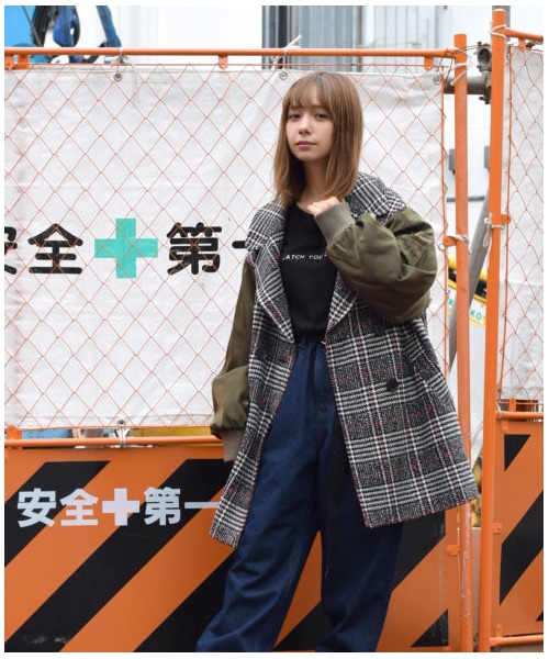 w closet（ダブルクローゼット）の「袖MA-1チェックコート（）」 - WEAR