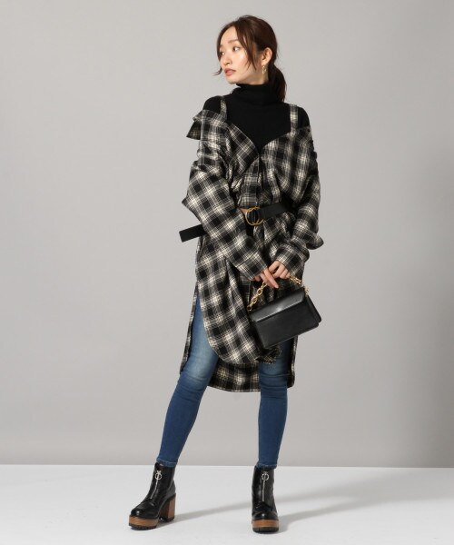 JEANASIS（ジーナシス）の「マルチWAYチェックシャツワンピース  