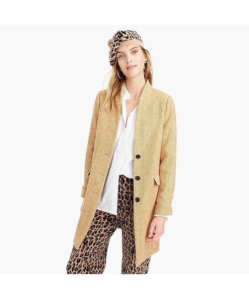 j crew herringbone topcoat