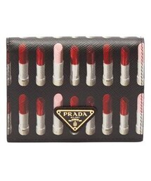PRADA | Prada - Lipstick Print Leather Compact Wallet - Womens - Black Multi(財布)