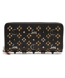Christian Louboutin | Christian Louboutin - Panettone Embellished Zip Around Leather Wallet - Womens - Black Multi(財布)