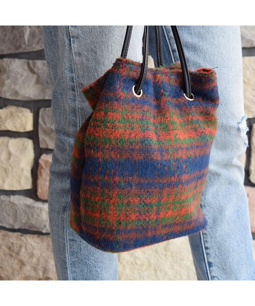 no brand（ノーブランド）の「チェックウール巾着BAG（ショルダーバッグ・レディース・その他）」の10枚目の写真