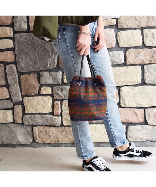 no brand（ノーブランド）の「チェックウール巾着BAG（ショルダーバッグ・レディース・その他）」の11枚目の写真