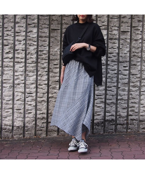 no brand（ノーブランド）の「チェックアシメSK（スカート・レディース・その他）」の2枚目の写真