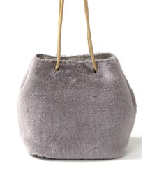 GRL | ポーチ付エコファー巾着バッグ(ショルダーバッグ)