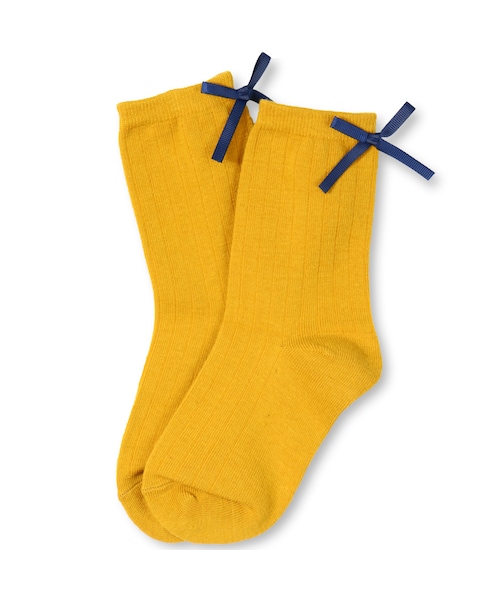 BRANSHES（ブランシェス）の「バックリボンクルーソックス（ソックス/靴下・キッズ・アイボリー/カラシ/エンジ・9cm～21cm）」の2枚目の写真