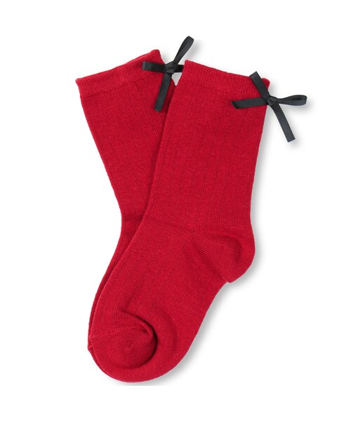 BRANSHES（ブランシェス）の「バックリボンクルーソックス（ソックス/靴下・キッズ・アイボリー/カラシ/エンジ・9cm～21cm）」の3枚目の写真