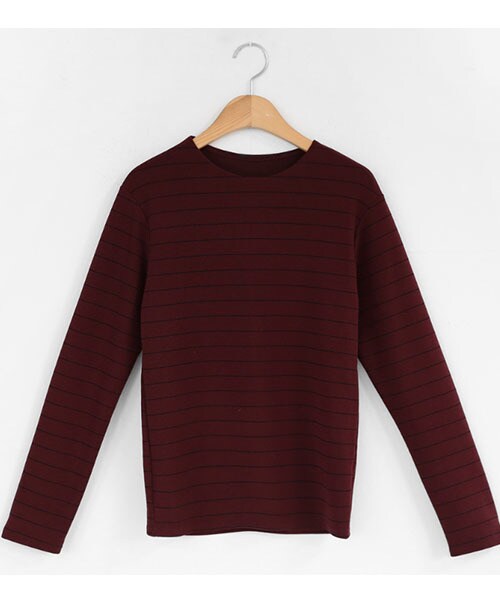 DHOLIC（ディーホリック）の「ボーダーラウンドネックTシャツ（Tシャツ/カットソー・レディース・グリーン/ホワイト/ブラック/レッド・FREE）」の4枚目の写真