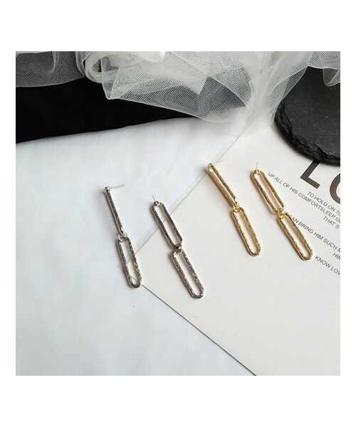 copine(コピン)の「再々入荷!ダブルスクエアロングピアス(2color)【クリックポスト対象商品】(ピアス(両耳用)・レディース・その他)」の2枚目の写真