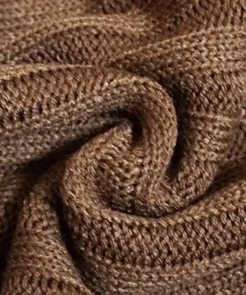 Tiffee SELECT（ティフィーセレクト）の「リボン絞りベルスリーブリブニットセーター（ニット/セーター・レディース・ブラウン/ワインレッド・F）」の6枚目の写真