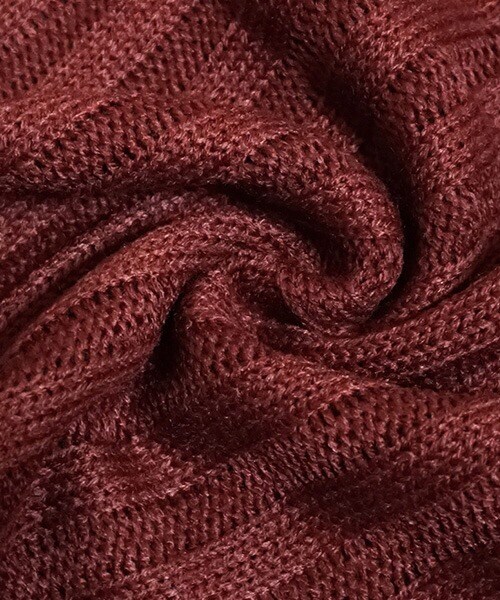 Tiffee SELECT（ティフィーセレクト）の「リボン絞りベルスリーブリブニットセーター（ニット/セーター・レディース・ブラウン/ワインレッド・F）」の10枚目の写真