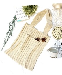 Tiffee SELECT | ポケット付き リブニットトートバッグ(トートバッグ)