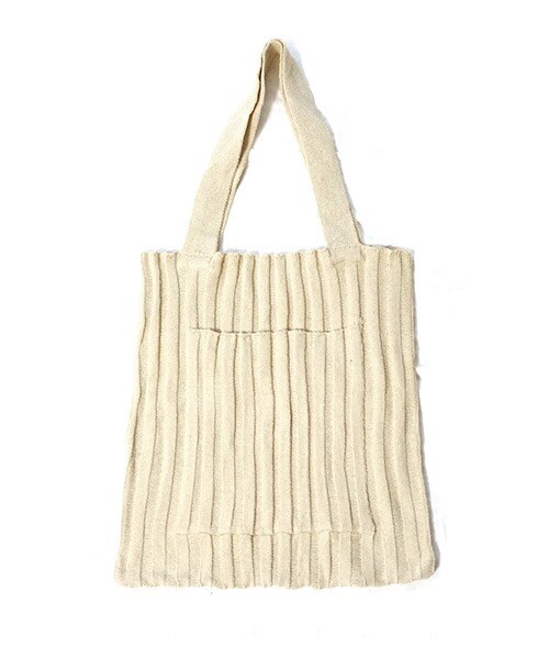 Tiffee SELECT（ティフィーセレクト）の「ポケット付き リブニットトートバッグ（トートバッグ・レディース・ベージュ・F）」の2枚目の写真