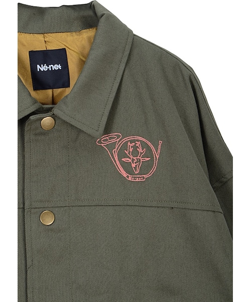 Ne-net(ネネット)の「ネ・ネット / ヤギとホルンブルゾン / ブルゾン(ジャケット/アウター・khaki 02○03○/navy 02○03○・サイズ,身丈,肩幅,身幅,袖丈,02,57.5,59,61,48,03,65.5,62.5,66,52.5,)」の7枚目の写真