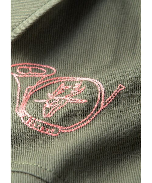 Ne-net(ネネット)の「ネ・ネット / ヤギとホルンブルゾン / ブルゾン(ジャケット/アウター・khaki 02○03○/navy 02○03○・サイズ,身丈,肩幅,身幅,袖丈,02,57.5,59,61,48,03,65.5,62.5,66,52.5,)」の5枚目の写真