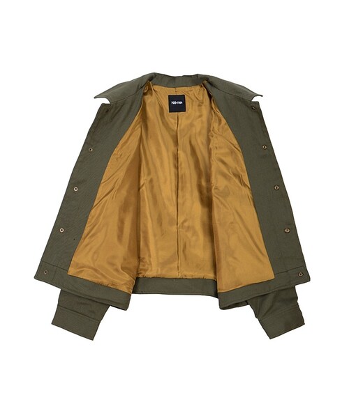 Ne-net(ネネット)の「ネ・ネット / ヤギとホルンブルゾン / ブルゾン(ジャケット/アウター・khaki 02○03○/navy 02○03○・サイズ,身丈,肩幅,身幅,袖丈,02,57.5,59,61,48,03,65.5,62.5,66,52.5,)」の9枚目の写真