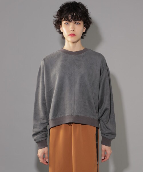 PAGEBOY（ページボーイ）の「スエード裏毛プルオーバー（トップス・チャコール/アイボリー/ベージュ）」の7枚目の写真