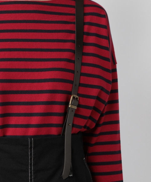 studio CLIP（スタディオクリップ）の「サスペンダー付きナロースカート（スカート・ブラック/カーキ）」の5枚目の写真