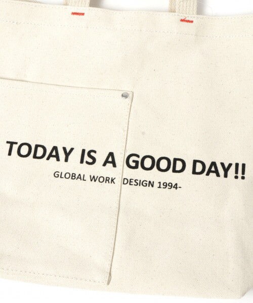 GLOBAL WORK（グローバルワーク）の「GLOBAL WORK LOGO トート2WAY（バッグ・ホワイト(Hello)/ホワイト(Peace)/ホワイト(TODAY)）」の15枚目の写真