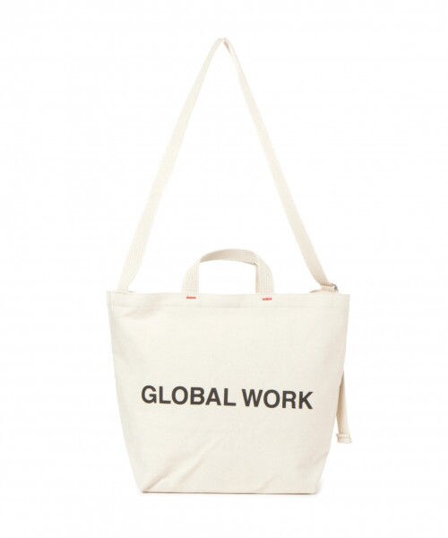 GLOBAL WORK（グローバルワーク）の「GLOBAL WORK LOGO トート2WAY（バッグ・ホワイト(Hello)/ホワイト(Peace)/ホワイト(TODAY)）」の4枚目の写真