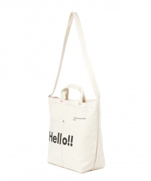 GLOBAL WORK（グローバルワーク）の「GLOBAL WORK LOGO トート2WAY（バッグ・ホワイト(Hello)/ホワイト(Peace)/ホワイト(TODAY)）」の5枚目の写真