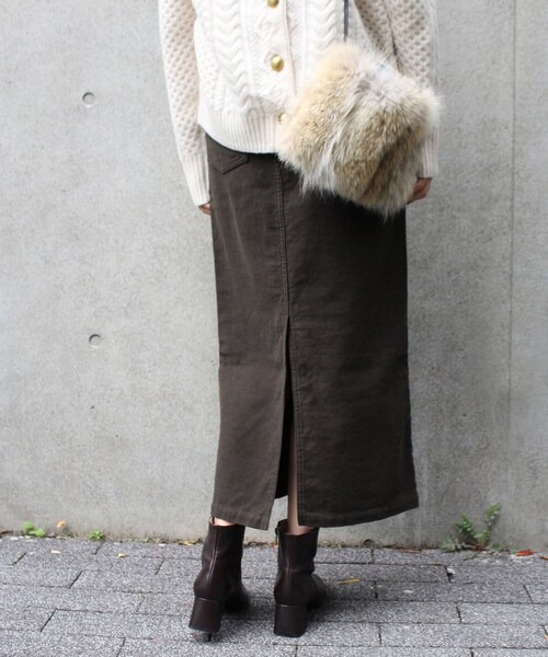 FRAMeWORK（フレームワーク）の「ブロークン起毛 5ポケスカート◆（スカート・ブラック/36/在庫あり/38/40）」の2枚目の写真