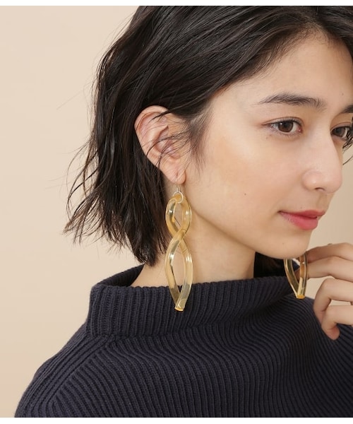 ADAM ET ROPE'(アダムエロペ)の「【COREY MORANIS】Twist Earrings (ピアス)(アクセサリー・レディース・その他4/ダークブラウン/ベージュ・M)」の2枚目の写真