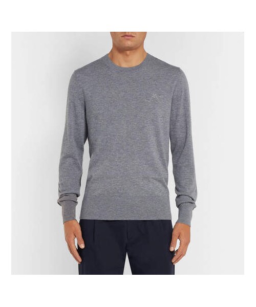 BURBERRY(バーバリー)の「Burberry Mélange Cashmere Sweater(ニット/セーター・メンズ・Gray・XXL/M/L/S/XL)」の3枚目の写真