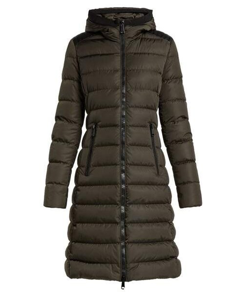 Taleve Leather Panel Quilted Coat 
