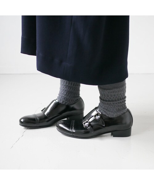 plus by chausser（プリュスバイショセ）の「chausser｜ショセ｜ダブルモンク ストラップ シューズ ｜C-2203｜BLACK（パンプス・レディース・その他）」の10枚目の写真