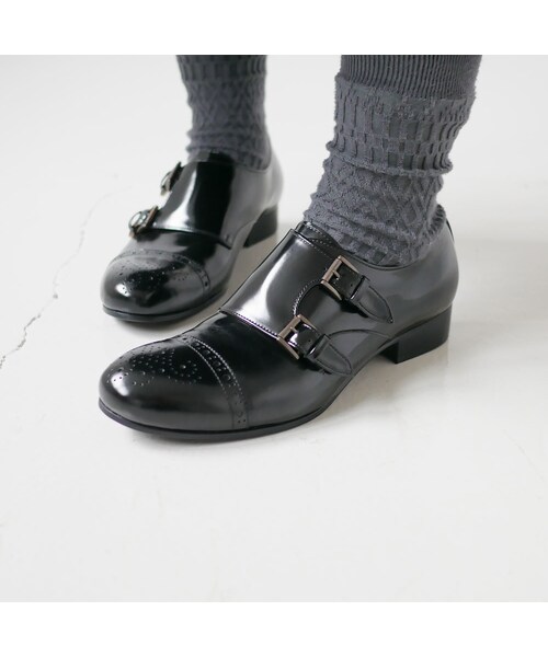 plus by chausser（プリュスバイショセ）の「chausser｜ショセ｜ダブルモンク ストラップ シューズ ｜C-2203｜BLACK（パンプス・レディース・その他）」の8枚目の写真
