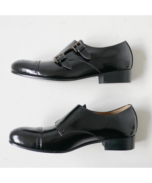 plus by chausser（プリュスバイショセ）の「chausser｜ショセ｜ダブルモンク ストラップ シューズ ｜C-2203｜BLACK（パンプス・レディース・その他）」の3枚目の写真