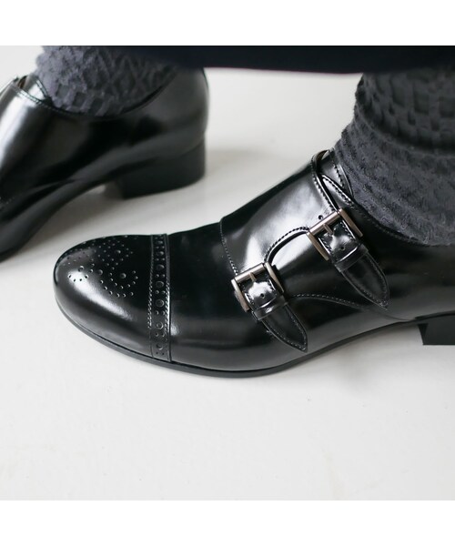 plus by chausser（プリュスバイショセ）の「chausser｜ショセ｜ダブルモンク ストラップ シューズ ｜C-2203｜BLACK（パンプス・レディース・その他）」の11枚目の写真