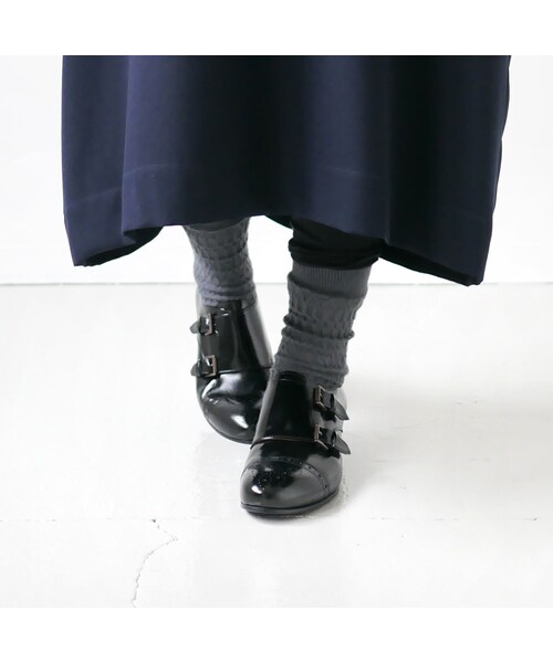 plus by chausser（プリュスバイショセ）の「chausser｜ショセ｜ダブルモンク ストラップ シューズ ｜C-2203｜BLACK（パンプス・レディース・その他）」の7枚目の写真