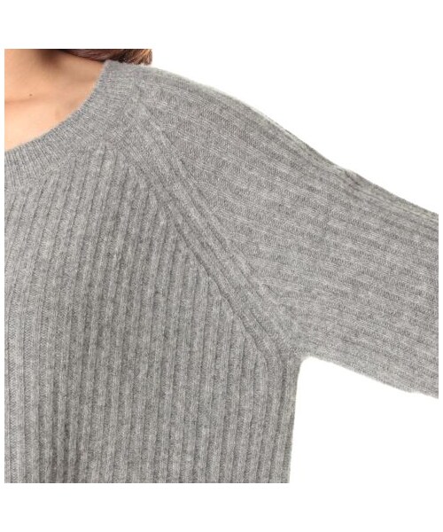 GINGER ALE(ジンジャーエール)の「LOOSE CARDIGAN(カーディガン・レディース・グレー/オフホワイト/ボルドー・S)」の7枚目の写真