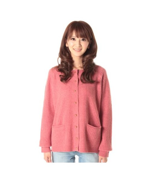 GINGER ALE(ジンジャーエール)の「LOOSE CARDIGAN(カーディガン・レディース・グレー/オフホワイト/ボルドー・S)」の3枚目の写真