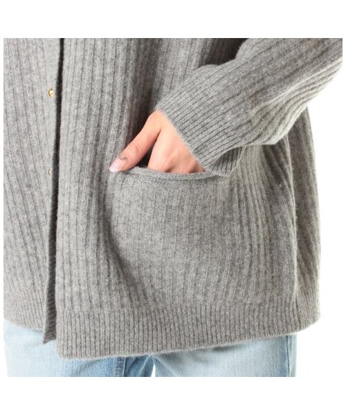 GINGER ALE(ジンジャーエール)の「LOOSE CARDIGAN(カーディガン・レディース・グレー/オフホワイト/ボルドー・S)」の8枚目の写真