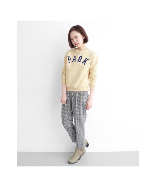 KBF（ケイビーエフ）の「ギンガムチェッククロップドパンツ（パンツ・レディース・ブラック×ホワイト/グレー×ホワイト・one）」の3枚目の写真