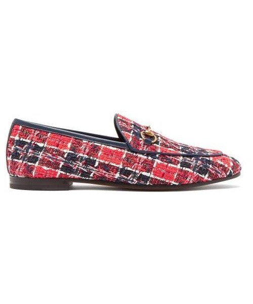 gucci tweed loafers