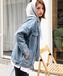 DHOLIC（ディーホリック）の「フード付デニムジャケット（デニム