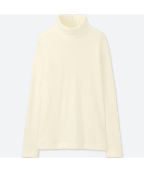 UNIQLO（ユニクロ）の「ヒートテックフリースタートルネックT（長袖）（Tシャツ/カットソー・レディース・BEIGE 31/BLUE 66/BLACK 09/PINK 12/GREEN 53/WINE 19/PINK 11/NAVY 69/YELLOW 47/RED 16/DARK GRAY 08/OFF WHITE 01/DARK GREEN 58/GRAY 03・3XL/XXL/M/S/L/XL/XS）」の2枚目の写真