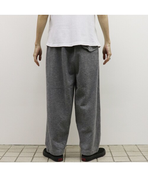 FIRMUM ツイードライクコットン 二重織ヘリンボン パンツ A8-FR183PFを