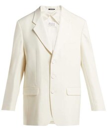 Maison Margiela | Maison Margiela - Single Breasted Wool Blend Blazer - Womens - Cream(テーラードジャケット)