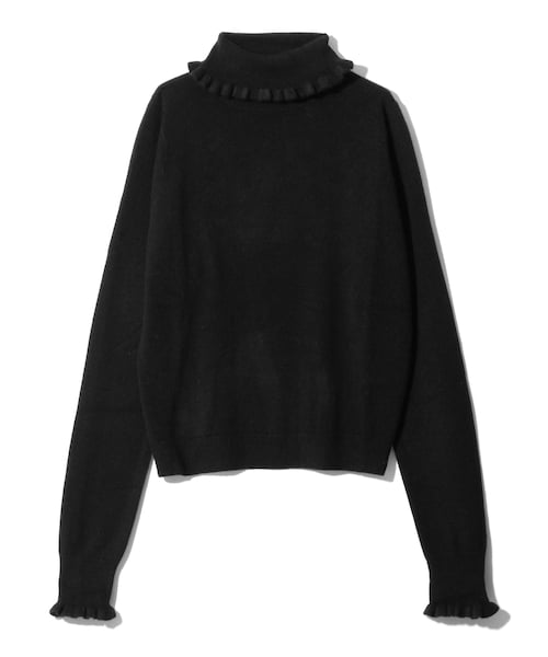 GRL（グレイル）の「カシミヤタッチフリルタートルネックニット