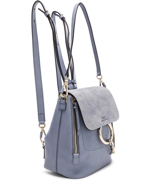 Chloe(クロエ)の「Chloe Small Faye Calfskin & Suede Backpack(バックパック/リュック・レディース・Washed Blue・One Size)」の4枚目の写真