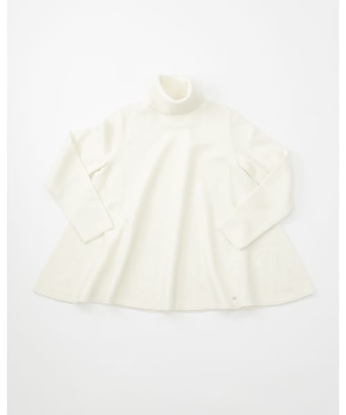 45R（フォーティファイブアール）の「フロートニットのフレアTシャツ（トップス・レディース・白TOP/アカTOP/グリーン/カーキ/ロイヤルブルーTOP/ネイビーTOP/ダークネイビーTOP・0-フリー）」の1枚目の写真