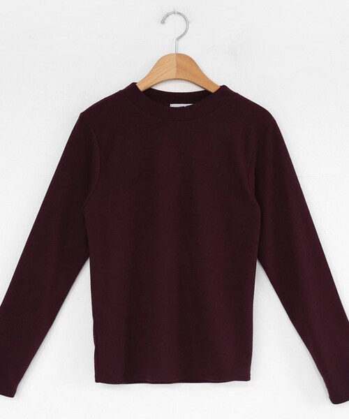 DHOLIC(ディーホリック)の「モックネックスリムTシャツ(Tシャツ/カットソー・レディース・ホワイト/ブラック/レッド/ブラウン・FREE)」の4枚目の写真