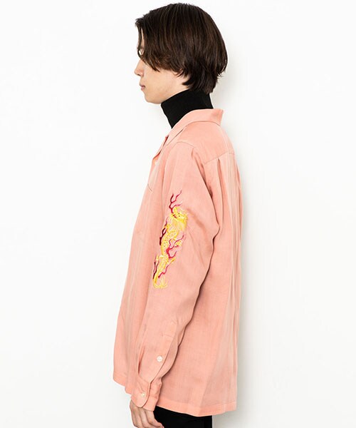 （長袖）wacko maria ワコマリア 50's shirt ピンクカラー WACKO MARIA/50'S OPEN COLLAR SHIRT（PINK）［50'Sオープン
